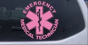 Emergency Medical Technician EMT Car or Truck Window Decal Sticker Pink 6X6.0 - Picture 1 of 1