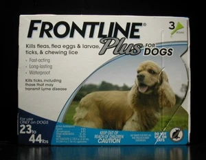 Frontline Plus for Dogs 23 - 44 lbs 3 pk 100% Genuine U.S EPA Approve!!! - Picture 1 of 1