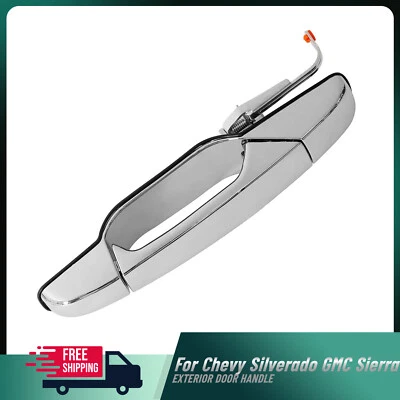 Exterior Chrome Door Handle Rear Left Driver Side for Chevy Silverado GMC Sierra - Изображение 1 из 4
