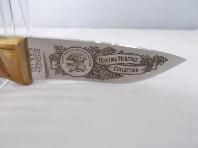 Schrade Hunting Heritage NAHC 固定刀片刀木柄未使用和护套 — 第 1/4 张图片
