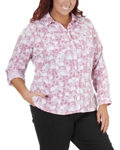 Plus Size Women's 3/4 Sleeve Allover Print Top - Stylish & Comfortable - Picture 1 of 1