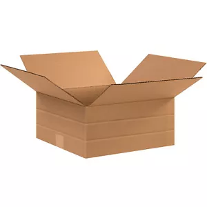 12-1/2" x 12-1/2" x 6" Multi-Depth Cardboard Corrugated Boxes Lot of 25 - Picture 1 of 1