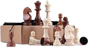 Large Weighted Wood Chess Pieces, 4.3 Inch King, Pieces Only, No Board - Picture 1 of 6