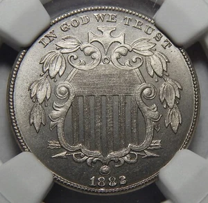 1882 NGC PF67 CAMEO SHIELD NICKEL - Picture 1 of 4