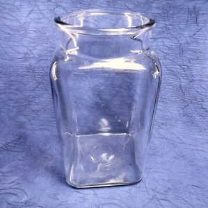 Vintage Mid Century Square Clear Glass Open Mouth Container - Picture 1 of 5