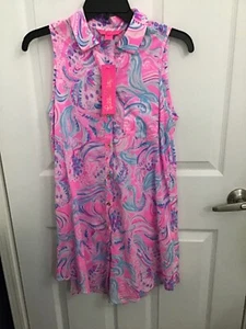 Lilly Pulitzer Women's Prosecco Pink Sleeveless Natalie Coverup XXS NWT - Picture 1 of 5