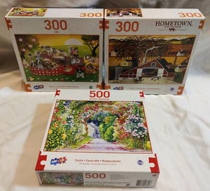 Sure Lox Puzzle Bundle 300pcs LOL, 300pcs Hometown, 500 pcs Garden New - Picture 1 of 10