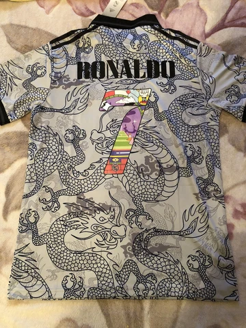 Real Madrid Soccer Jersey #7 Ronaldo Gray Dragon Edition Fan Jersey M,L,XL,XXL Cover