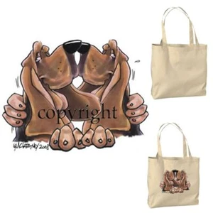 Bolso de Mano Bloodhound Dog Buddies Par de Dibujos Animados Artista de Lona Mercado de Comestibles - Imagen 1 de 3