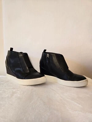 Zapato MIA para mujer de cuero negro con plataforma de cuña y cremallera - talla 6,5 Foto 1 de 4