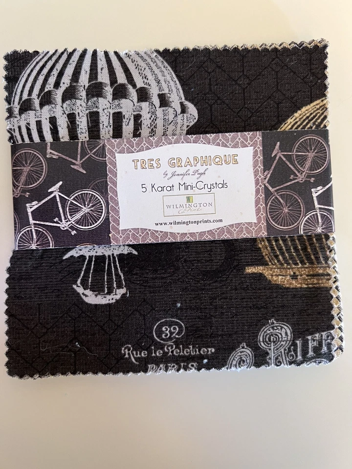 Wilmington Tres Graphique 5 Karat Mini Cristales Cuadrados 24 Piezas 5" París OOP Foto 1 de 4