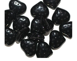 Montana Blue Heart Czech Pressed Glass Beads 15mm (pack of 16) - Picture 1 of 3
