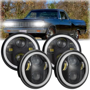 DOT 4PCS 5.75" LED Headlights High Low Beam For Chevy Impala / El Camino / Truck - Picture 1 of 20