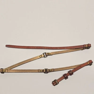 Linea Pelle Ultra Thin Skinny Belt Bronze / Brown Genuine Leather Colorblock M - Image 1 of 4