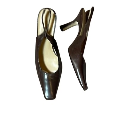 Karen Scott Elegant Brown Slingback Heels. 6.5M - Image 1 of 4