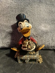 Super seltene Disney Vintage Dagobert Ente Statue Schatztruhe - Bild 1 von 18