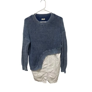 Suéter Pilcro Anthropologie Asimétrico Dosfer Azul Lavado Talla Pequeña - Imagen 1 de 7