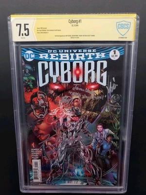DC Universe Rebirth Cyborg #1 CBCS 4X Signed Actors Wade, Fisher, Payton, Hanna - Image 1 of 4