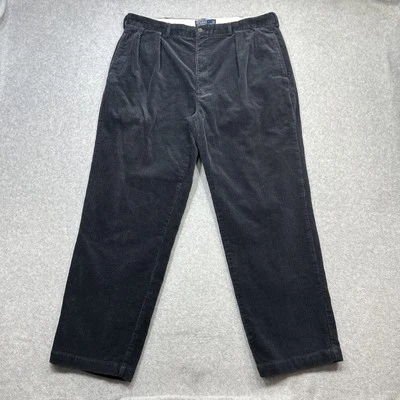 Polo Ralph Lauren Andrew Pant Men 38x30 Blue Corduroy Pleated Wide Wale Classic - Image 1 of 4