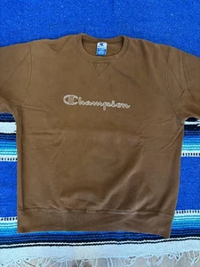 Vintage Champion Sweatshirt Herren X-Large Braun Rundhals Made in USA Script 90s - Bild 1 von 16
