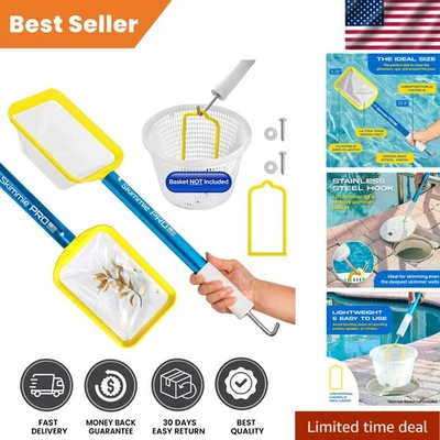 Skimmer de piscina de acero inoxidable de 22,5”: ligero con malla fina para piscinas perfectas Foto 1 de 4