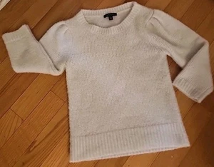 Women's Size XS Ann Taylor Ivory 3/4 Sleeve Sweater - Picture 1 of 3
