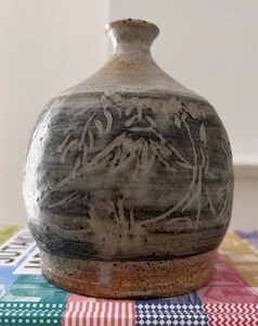Vintage Mid Century Stoneware Pottery Vase Weed Pot Japanese Style “CB YANCEY” - Picture 1 of 8