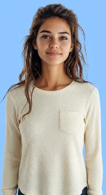 Camisa Gap Niños Niñas Manga Larga Camafeo Dorado Lunares Gofre Top Informal Clásica Foto 1 de 4