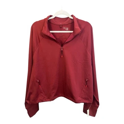 Pullover Offline by Aerie Warmup Cuarto Cremallera Agujeros para Pulgar Vino Nuevo con Etiquetas XXL Athleisure Foto 1 de 4