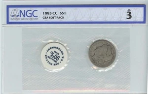 1883-CC Morgan Dollar GSA SOFT PACK S$1 NGC AG3 - Picture 1 of 2