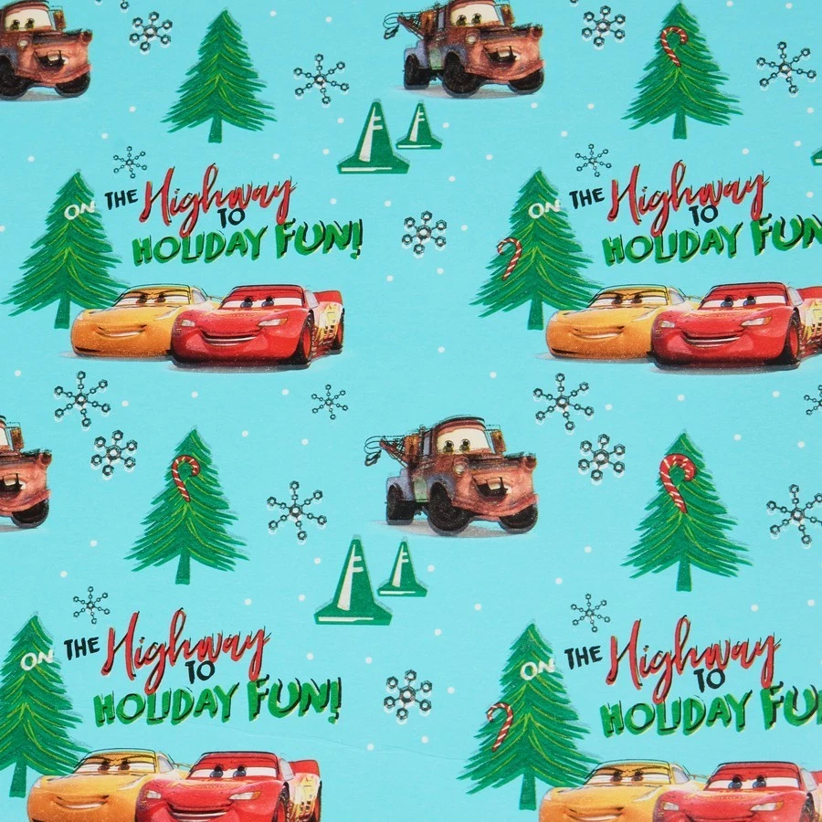 ~ Disney Cars Christmas Wrapping Paper ~ Lightning McQueen ~ Mater ~ - Image 1 of 1