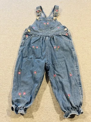 Mono Mameluco Burbuja Denim Vintage Niñas Bordado Rosa Flores 24M Jersey Foto 1 de 4