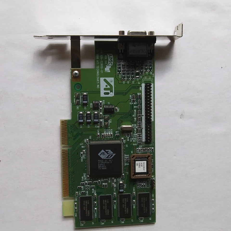 ATI Rage IIC PCI Video Graphics Card 8MB VGA 3D Accelerator Vintage 1998 - Image 1 of 1