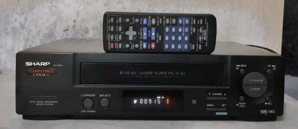 SHARP VIDEOREGISTRATORE VHS 4 TESTINE CON TELECOMANDO ORIGINALE  - Immagine 1 di 4