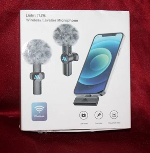Leettus Black Interviews Vlog Short Video Wireless Lavalier Microphone 2pcs - Picture 1 of 3