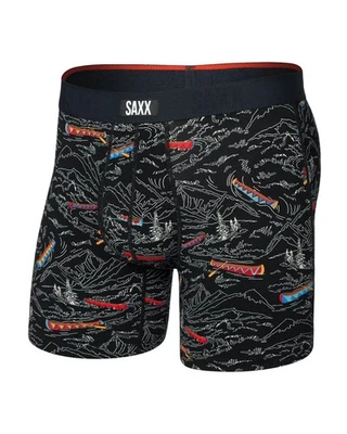 Calzoncillo boxer Saxx Vibe Xtra Fly ropa interior para hombre, Rivers Bend/negro, grande Foto 1 de 2