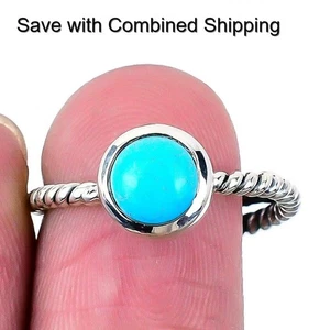 Natural Arizona Turquoise Daughter Trendy Cluster Ring Jewelry 925 Solid Silver - Picture 1 of 7