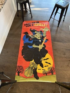 Hallmark 1981 Come on in for a Spell Halloween Grail Poster Door Witch 36”x76” - Picture 1 of 19