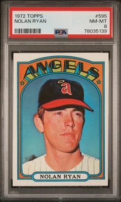 1972 年 Topps 棒球 #595 - Nolan Ryan - PSA 8 - NMMT — 第 1/2 张图片