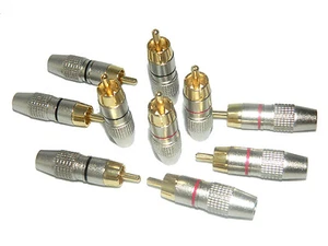 Conector de audio macho enchapado en oro 10 PK RCA vendedor de EE. UU. 4096 RB - Imagen 1 de 1