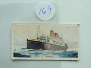 Merchant Ships World  Imperial Tobacco Card 1924 TSS ARABIC  NO169 - Picture 1 of 2