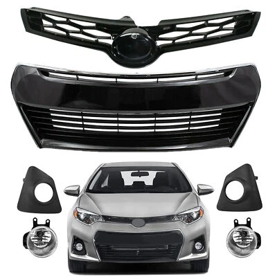 For 2014 2015 2016 Toyota Corolla SE Front Bumper Upper Lower Grill Fog Lights - Image 1 of 4