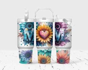 Mama Sonnenblume 30 Unzen Flip Top Becher, personalisiertes Geschenk - Bild 1 von 7