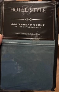 NEW Hotel Style Pillowcases Stand/Queen 600 Thread Count Set of 2 100% Cotton - Picture 1 of 3