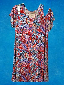 Cupio schulterfreies knielanges Kleid Größe Large mehrfarbig - Bild 1 von 4