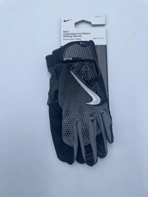 Nike Dri-FIT Hyperdiamond 2.0 Women Size Large Grey/Black/White Batting Gloves - Image 1 of 4