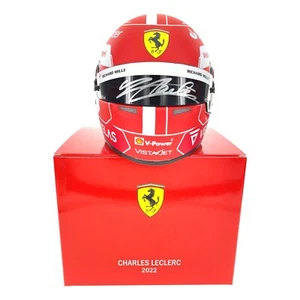 Charles Leclerc Autografato Ferrari Mini Casco Scala 1:2 Formula Uno BAS COA - Foto 1 di 11
