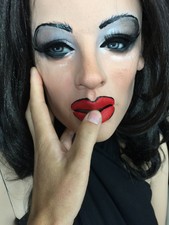 Frauenmaske MARY EVELYN B +WIMPERN +LIPPEN +PERÜCKE Crossdresser Trans Latex