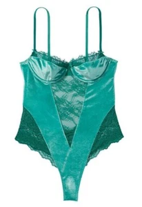 VS very sexy velvet wicked teddy brand NEW SIZE xsmall green  - Picture 1 of 5