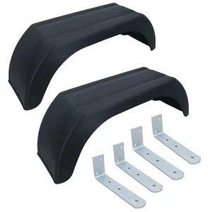 10" Kunststoff Schutzbleche Fender (Paar) Offset Fit & Mud Guard Winkel Halterungen (4 Stück - Bild 1 von 6